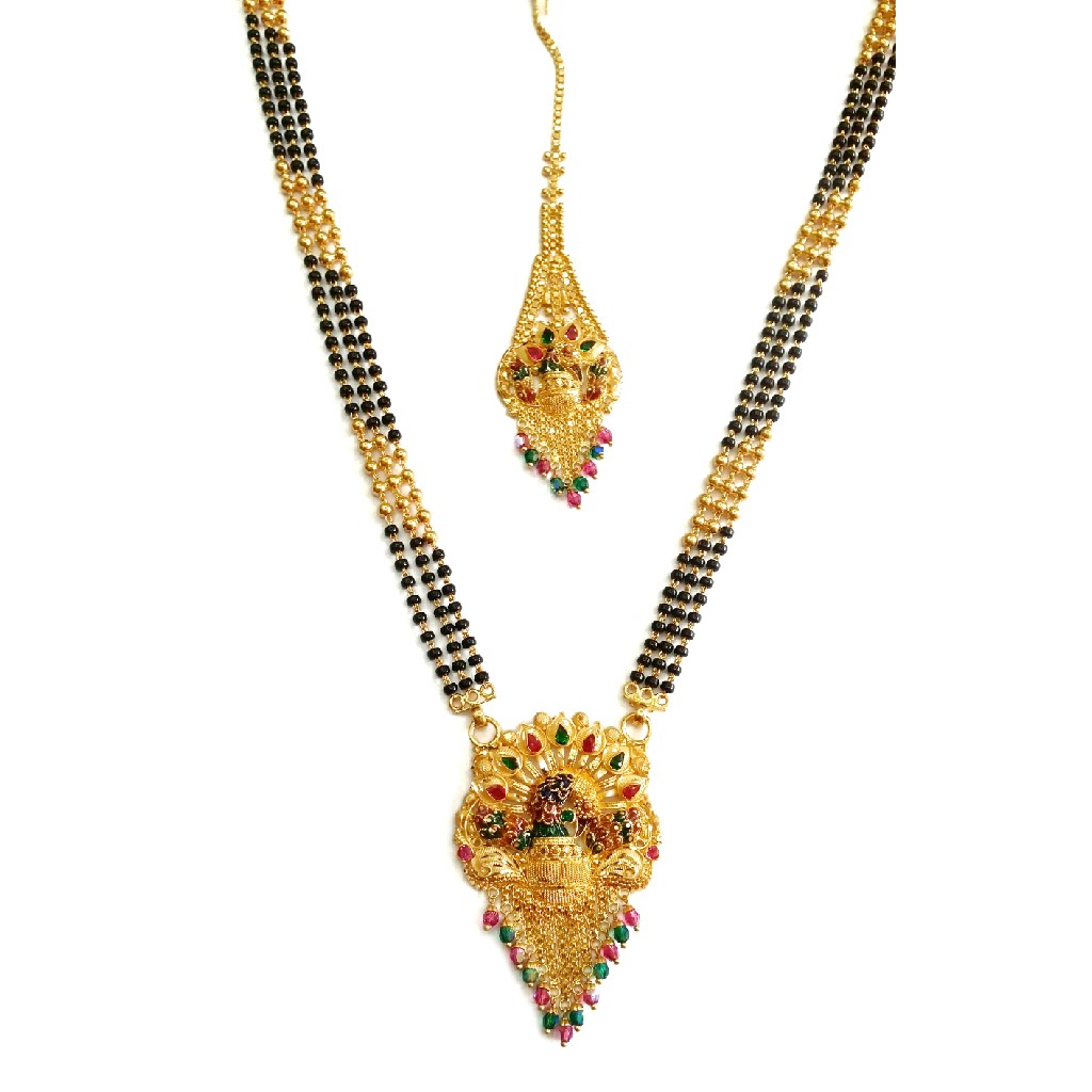22k gold peacock darbari mangalsutra mga - gm013