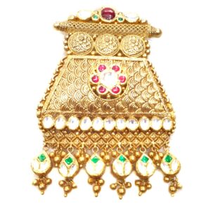 22k gold antique oxidised mangalsutra pendant mga - mgp008