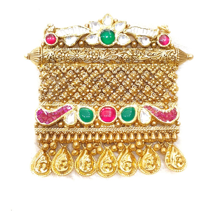916 gold square shape antique pendant mga - mgp006