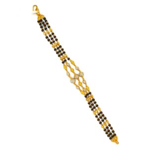 One gram gold forming three line mangalsutra bracelet mga - bre0081