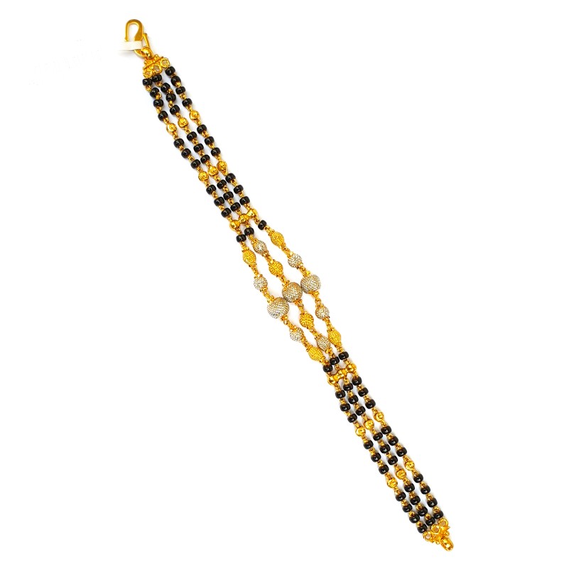 One gram gold forming three line mangalsutra bracelet mga - bre0081