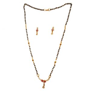 1 Gram Gold Forming CZ Diamond Mangalsutra MGA - MSE0076