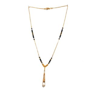 1 gram gold forming fancy mangalsutra mga - mse0085