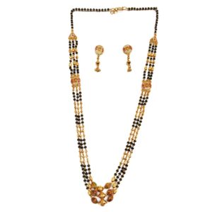 One gram gold forming three line mangalsutra mga - mse0101