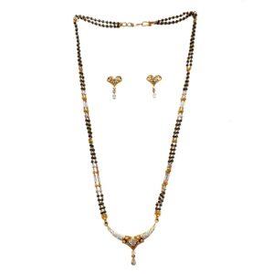 One gram gold forming cz diamond mangalsutra mga - mse0096