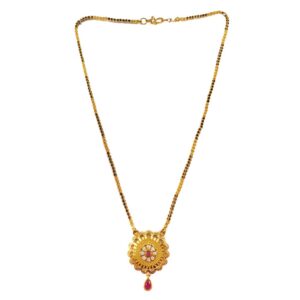 One Gram Gold Forming Single Line Mangalsutra MGA - MSE0029