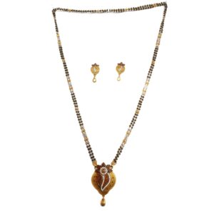 One gram gold forming two line mangalsutra mga - mse0117