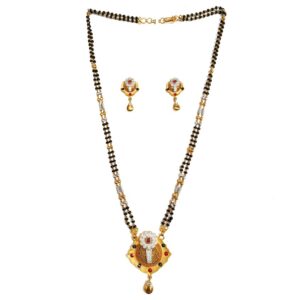 1 gram gold forming designer mangalsutra mga - mse0111