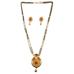 1 gram gold forming two line mangalsutra mga - mse0108