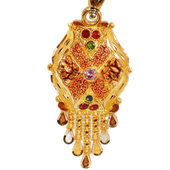 916 Gold Kalkatti Pendant Set MGA - GSP005 - Image 4