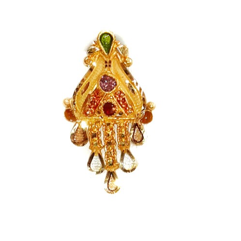 916 Gold Kalkatti Pendant Set MGA - GSP005 - Image 3
