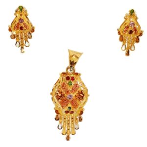 916 Gold Kalkatti Pendant Set MGA - GSP005