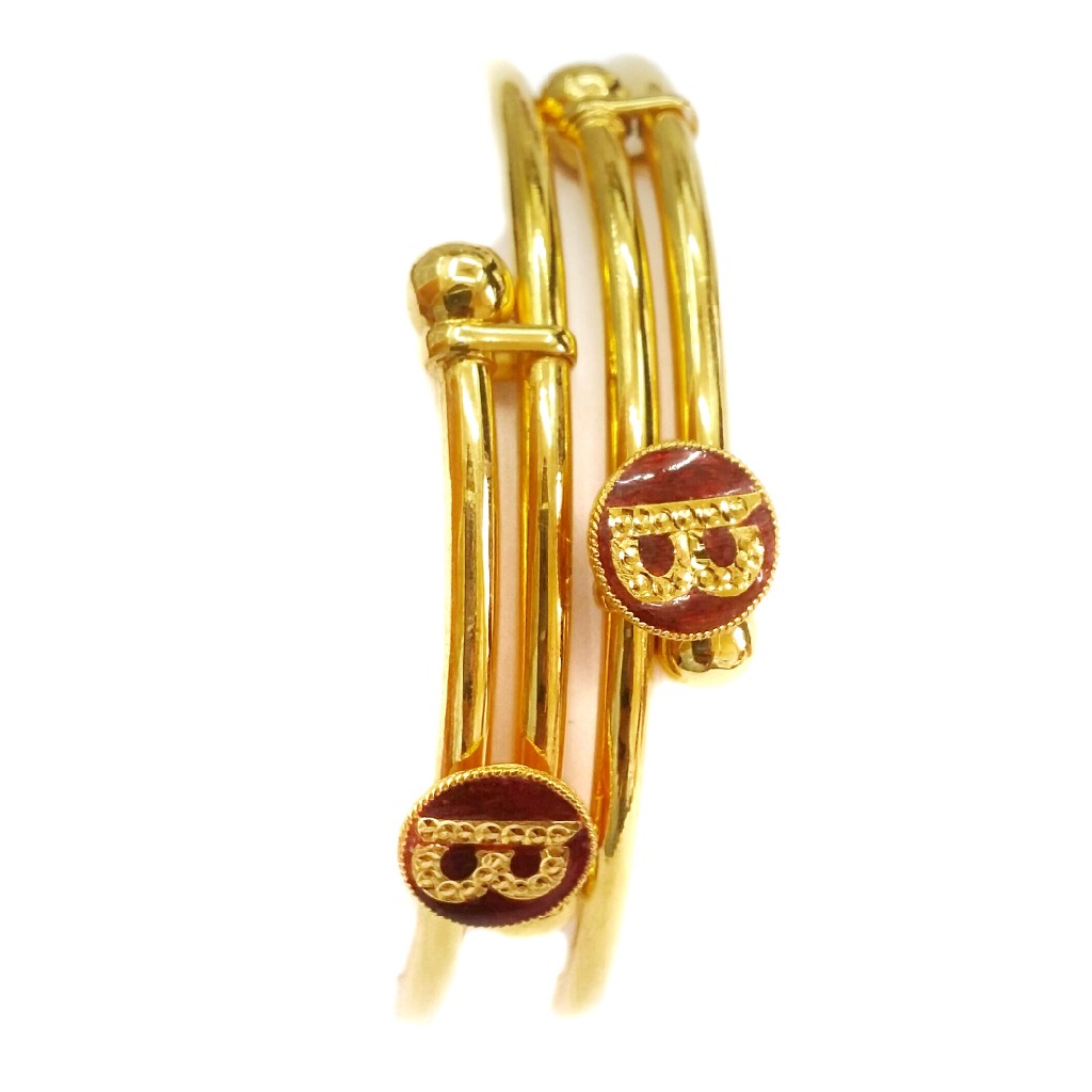 22k Gold B Later Meenakari Kadli Bangles MGA - GK039
