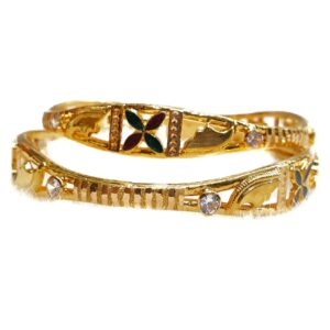 916 Gold Meenakari Copper Kadli Bangles MGA - GK032