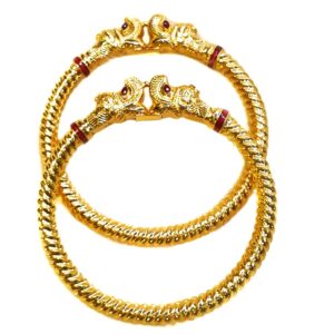22k Gold Hathimora Copper Kadli Bangles MGA - GK026