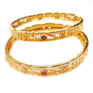 22k Gold Kalkatti Copper Kadli Bangles MGA - GK023