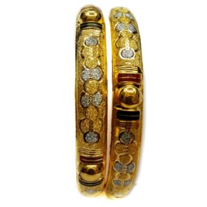 22k Gold Half Round Meenakari Copper Kadli bangles MGA - GK018