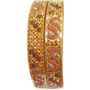 22k Gold Kalkatti Kada Bangles MGA - GP062