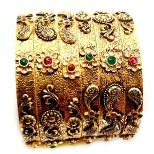 22k antique oxidised kada bangles mga - gp060