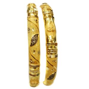22k Gold Oxidised Fancy Kada Bangles MGA - GP056