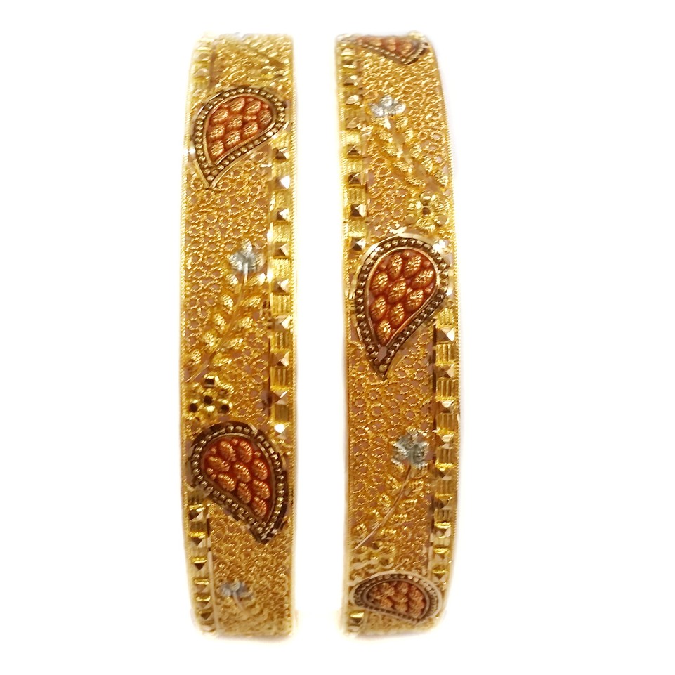22k Gold Kalkatti Kada bangles MGA -GP040
