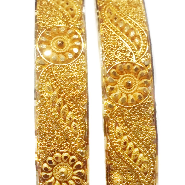 22k Gold Kalkatti Kada Bangles MGA - GP031 - Image 2