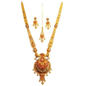 22k gold Long kalkatti necklace set MGA - GLA022