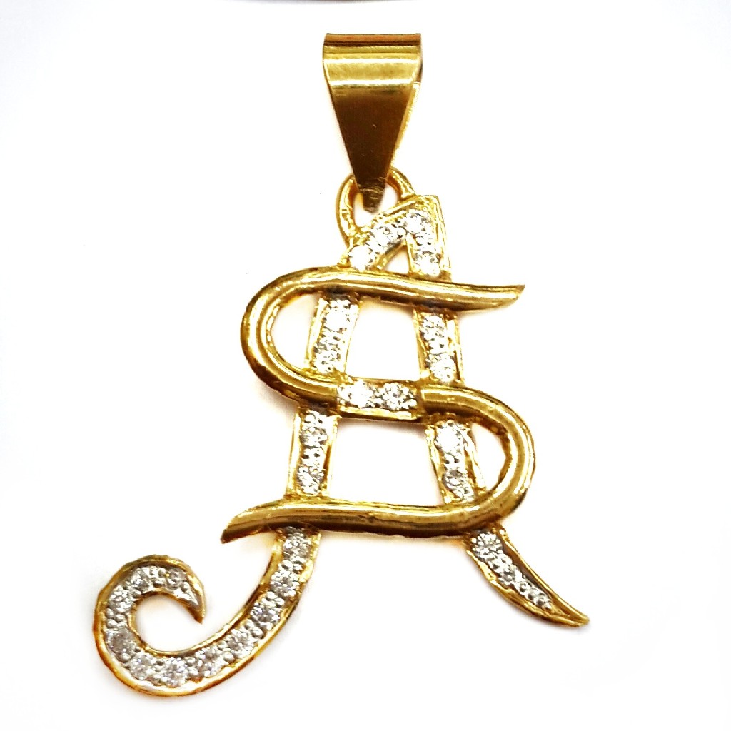 22k Gold CZ Diamond AS Monogram Pendant MGA - MGP