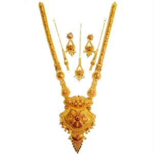 22k Fancy Designer Kolkati Long Necklace Set MGA - GLS014