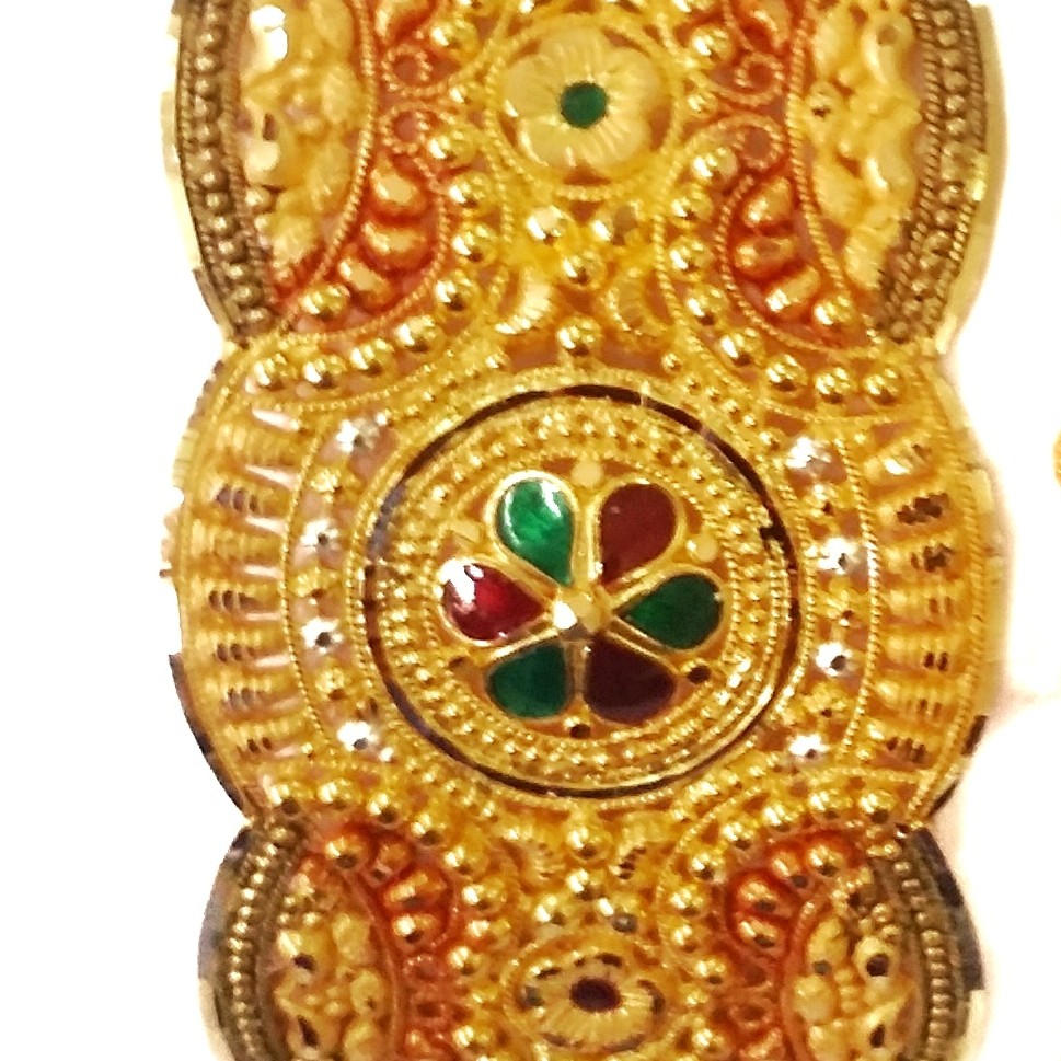 22k gold kalkatti meenakari flower baloya mga -. gp0015 - Image 2