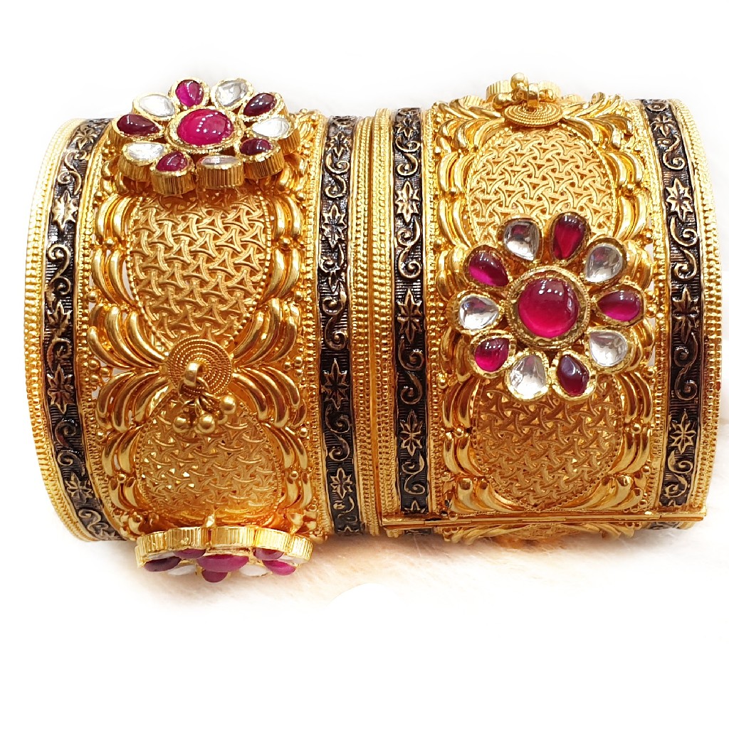 22k gold antique rajputana baloya mga - gp014