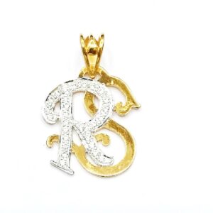 22k gold rs monogram pendant mga - mgp001