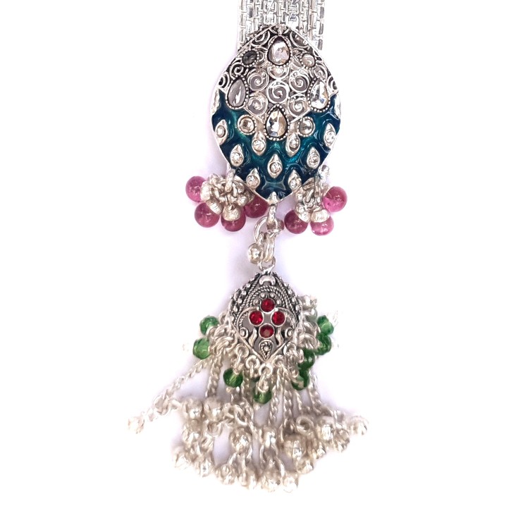Long Meenakari Fancy Silver Juda MGA -JUS0004 - Image 2