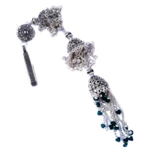 Long size antique rajwadi designer silver juda mga - jus0042