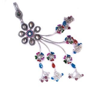 Antique rajwadi flower shape silver juda mga - jus0003