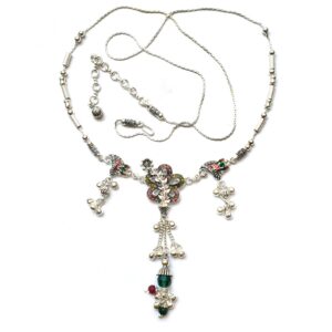 Belly chain fancy silver belt mga - kns0017
