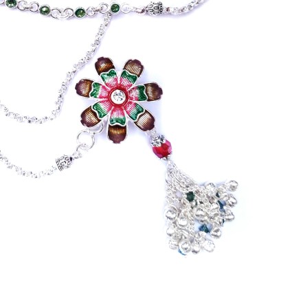 Meenakari flower shape silver kandora mga - jus0051 - Image 2