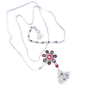 Meenakari flower shape silver kandora mga - jus0051
