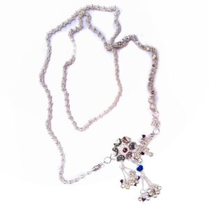 Fancy flower silver kandora mga - jus0048