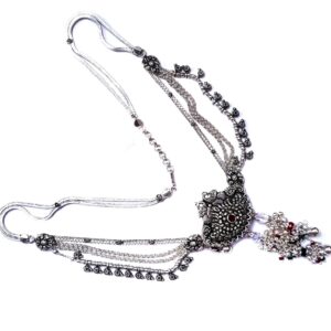 Oxidized antique silver kamar bandh mga - jus0056
