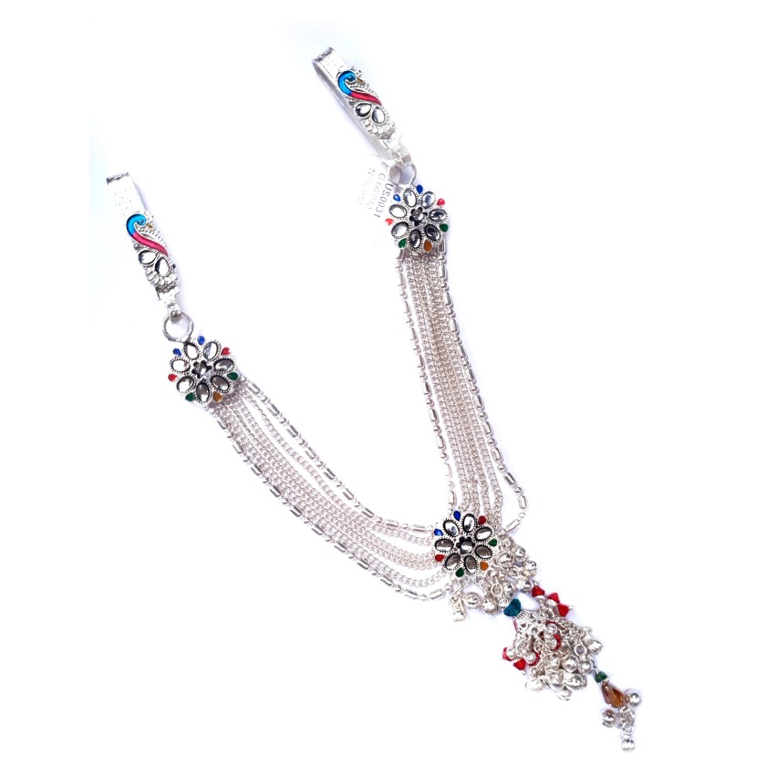 Flowers shape silver kandora mga - jus0031