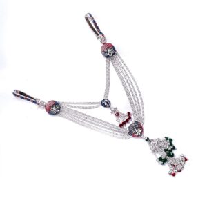 2 Clips Fancy Silver Kamar Belt MGA - JUS0072