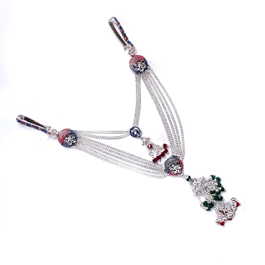 2 Clips Fancy Silver Kamar Belt MGA - JUS0072