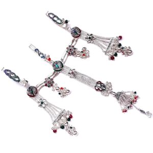3 clips peacock silver juda mga - jus0059