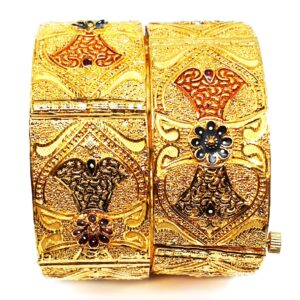 One gram gold forming kada bangles mga - bge0095