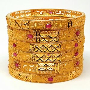 One gram gold forming 6 pieces calcutti kada bangles mga - bge0090