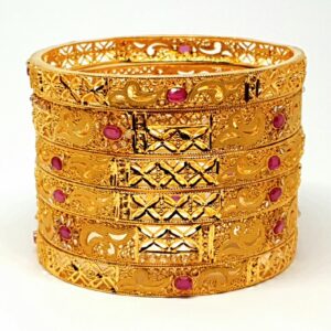 One gram Gold Forming 6 peace kada bangles mga - bge0090