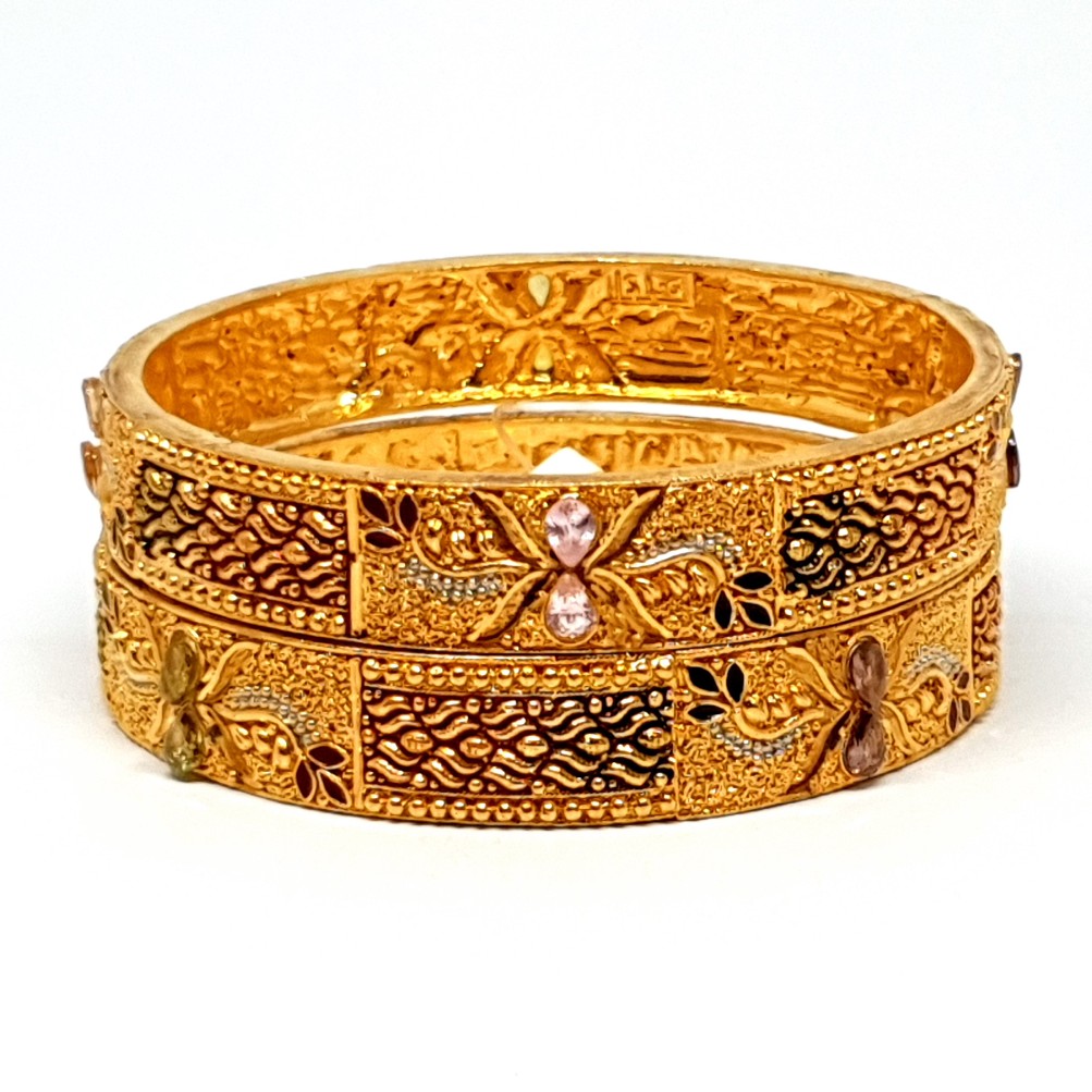 One gram gold forming kalkati kada bangles mga - bge0088