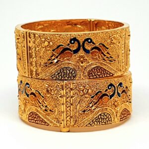 One gram gold forming kada bangles mga - bge0096