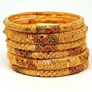 One gram gold forming kada bangles mga - bge0136